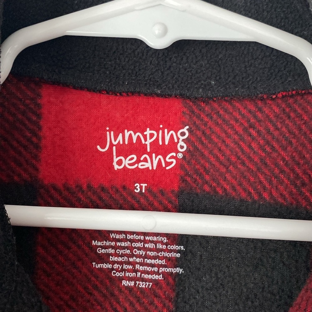 Boys Jumping Beans Red Buffalo Plaid Half Zip Pullover - Picture 5 of 5
